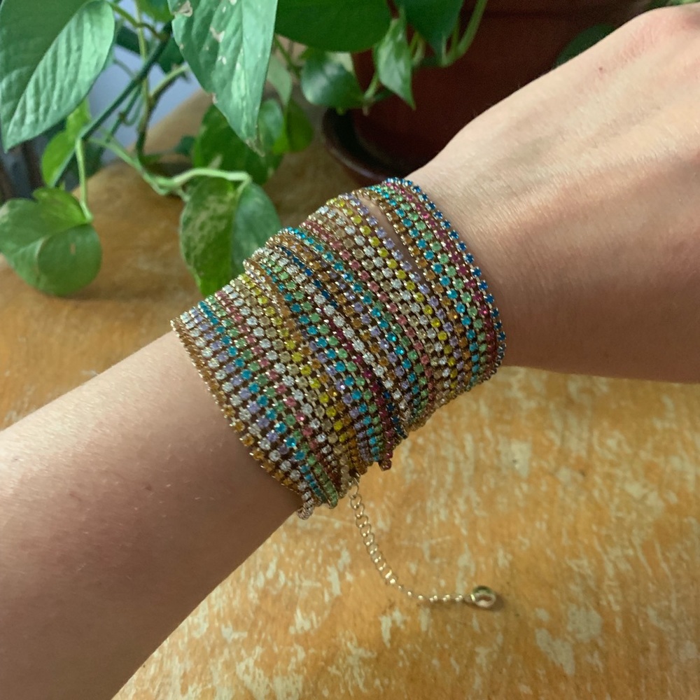 Rainbow rhinestone choker - Picture 2 of 3